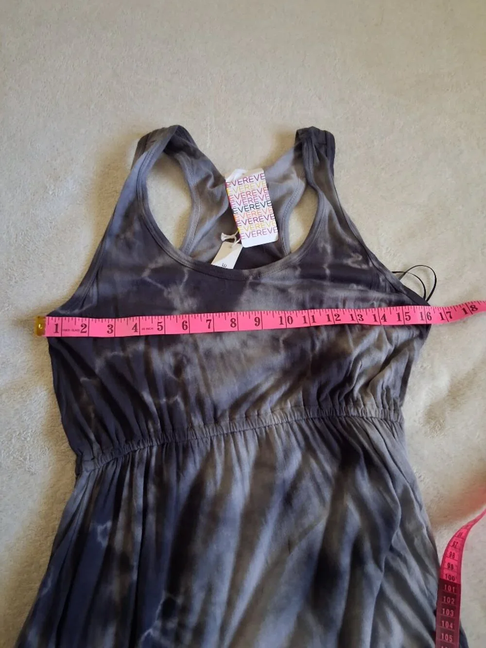 Sundry for Evereve NWT Women's Size 1 (Small) Gray Tie Dye Malibu Dress - Picture 11 of 13